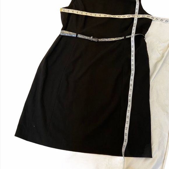 JESSICA Black Snakeskin Belted Sleeveless Dress 18 - Picture 7 of 7